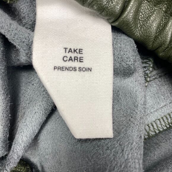 Anthropologie Avec Les Files Faux Leather Jogger Pants Womens Small Green - Picture 8 of 16